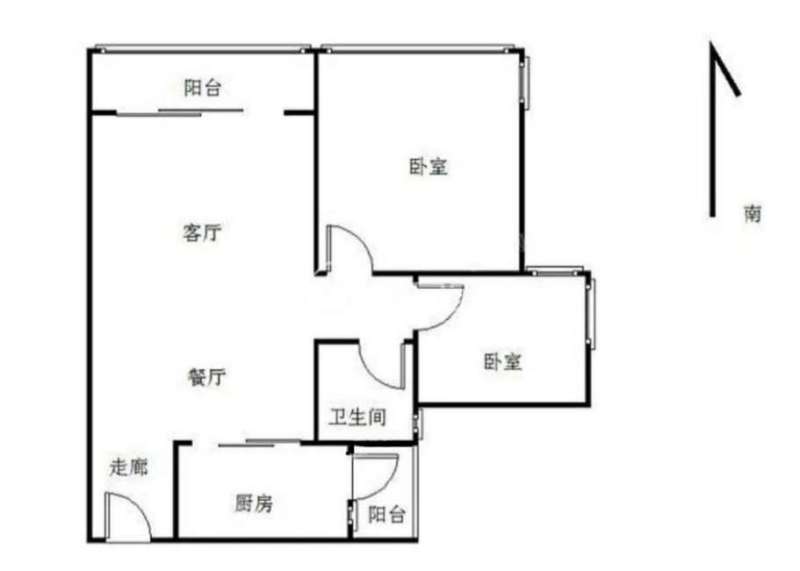 蓝湾半岛小区2室2厅1卫户型图7