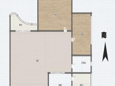东逸豪园小区2室2厅1卫户型图2