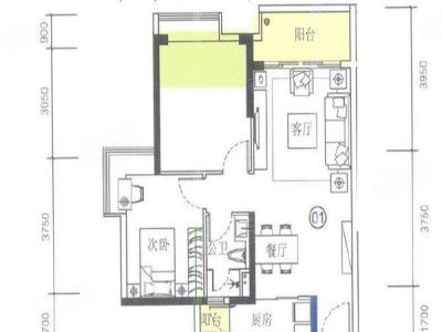 海伦堡院子一期小区2室2厅2卫户型图4