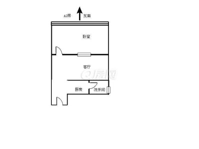 粤海国际花园小区1室1厅1卫户型图1