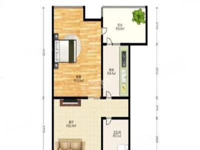 雷圳碧榕湾名苑小区1室2厅1卫户型图2