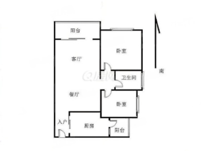 半岛城邦三期小区2室3厅1卫户型图5