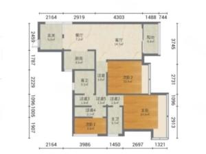 华发四季 3室2厅 103㎡ 毛坯_华发四季二手房户型图片2