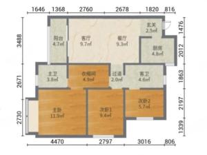 华发峰尚 3室2厅 94.35㎡ 毛坯珠海斗门区白蕉镇二手房图片