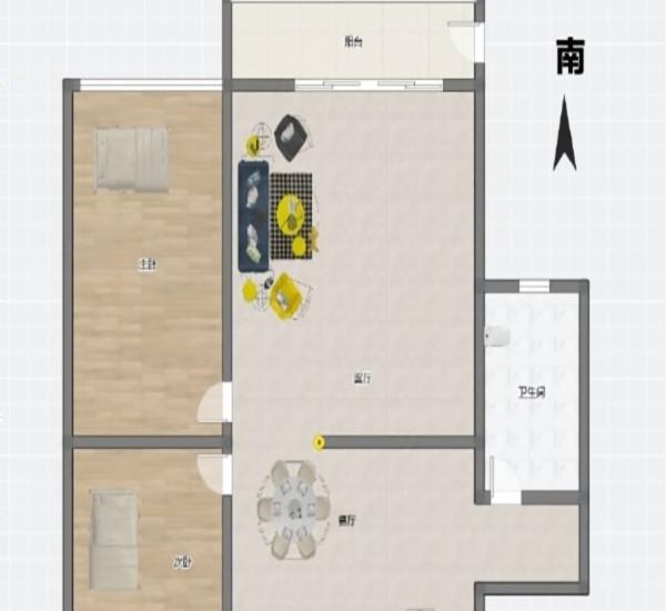 华盈尚轩小区2室2厅1卫户型图7