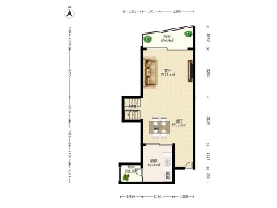丽景城小区2室2厅1卫户型图2