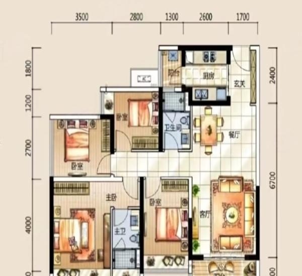 海湾花园小区0室4厅6卫户型图2