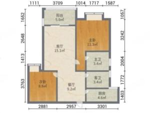 新世界康桥 2室2厅 85.7㎡ 精装珠海金湾区三灶镇二手房图片