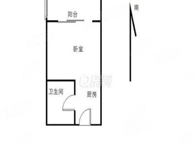 金地国际公寓小区1室0厅1卫户型图3