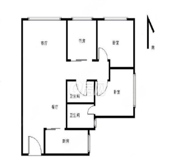 广珠花园小区3室2厅2卫户型图3