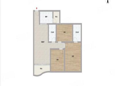 东城花园小区3室2厅2卫户型图1