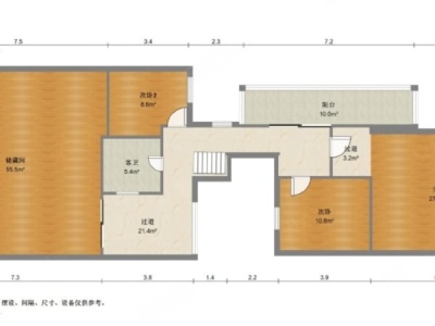 万科四季花城小区5室2厅3卫户型图2